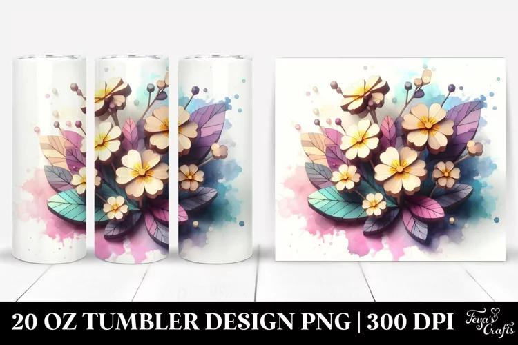 Pastel Wooden Primrose 20 Oz Tumbler