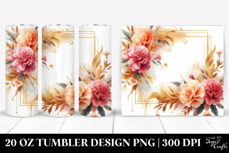 Vibrant Golden Carnation Frame | 20 Oz Tumbler example image 1