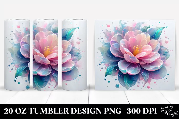 Shiny Pastel Camellia Art, Transparent 20 Oz Tumbler