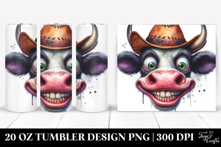 Crazy Funny Cow Portrait | 20 Oz Tumbler