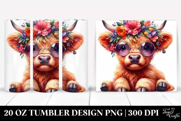 Vibrant Baby Highland Cow, Transparent PNG
