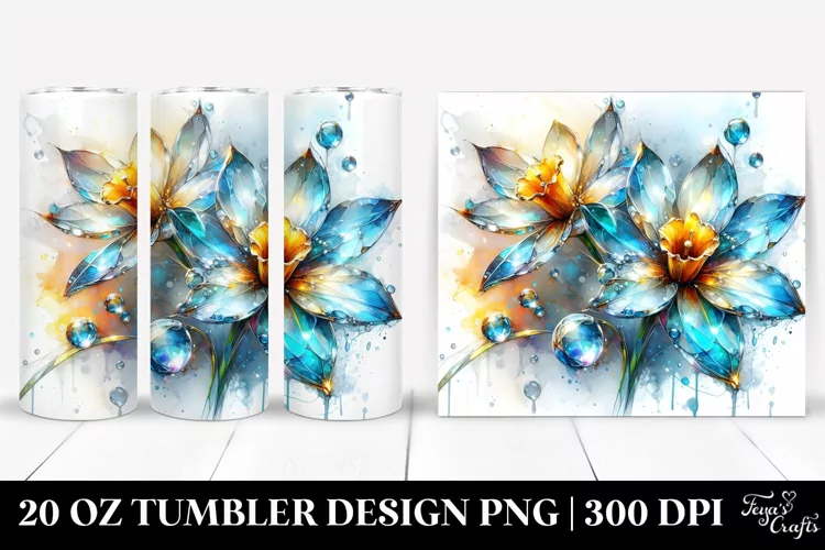 Shiny Narcissus Metallic Watercolor | 20 Oz Tumbler