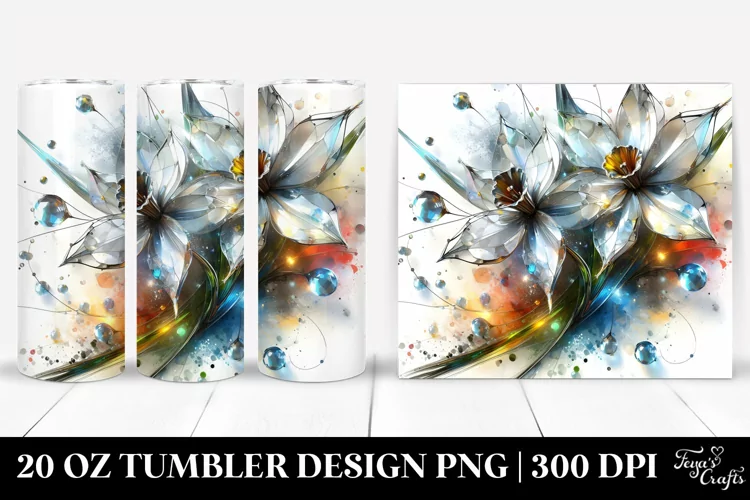 Shiny Narcissus Metallic Watercolor | 20 Oz Tumbler