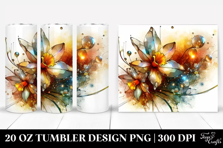 Shiny Narcissus Metallic Watercolor | 20 Oz Tumbler