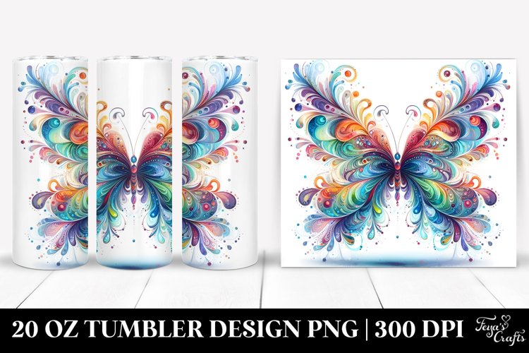 Colorfull Wimsicall Butterfly | 20 Oz Tumbler