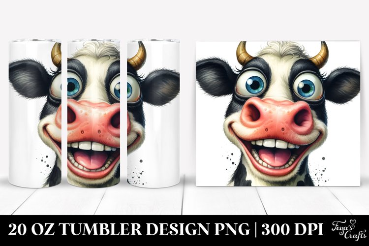 Funny Cow Portrait | 20 Oz Tumbler example image 1