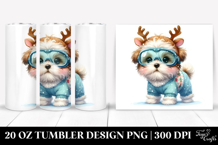 Expressive Baby Havanese with Christmas Lights, Transparent example image 1