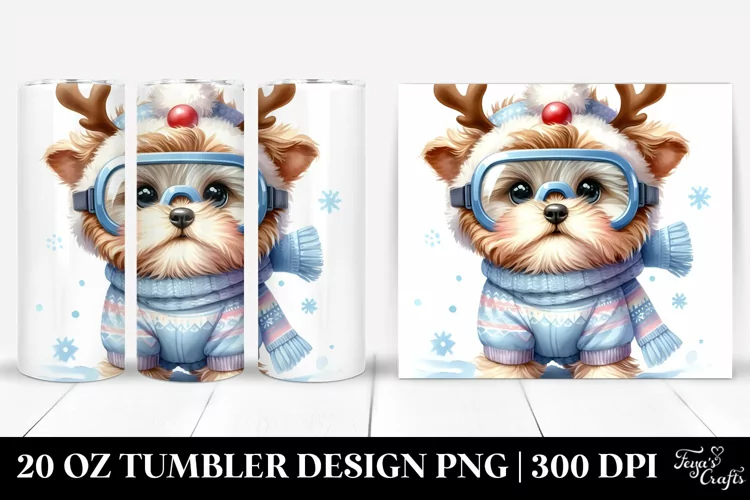 Expressive Baby Havanese with Christmas Lights, Transparent