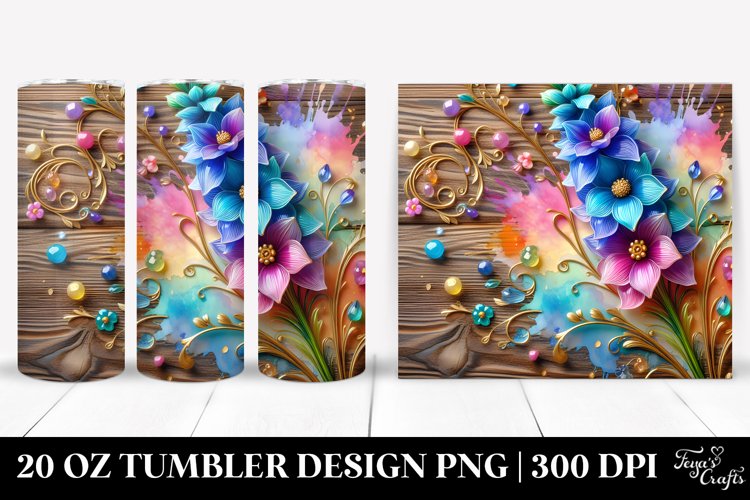 Colorful Delphinium Tumbler example image 1