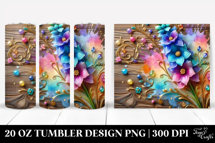 Colorful Delphinium Tumbler