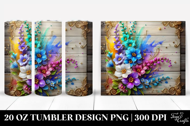Colorful Delphinium Tumbler