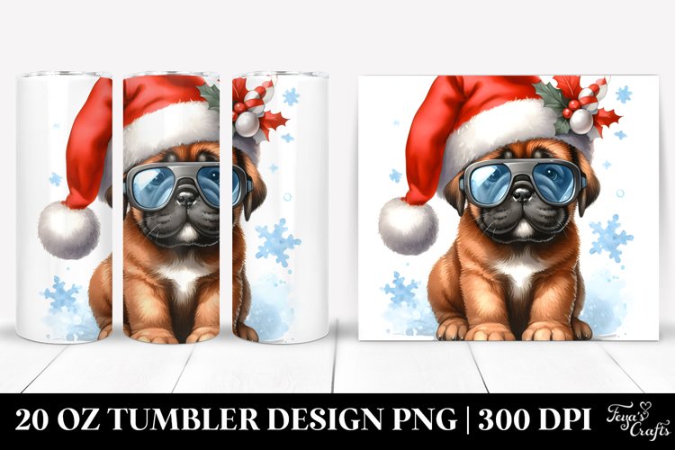 Cheerful Bullmastiff with Festive Accessories PNG example image 1