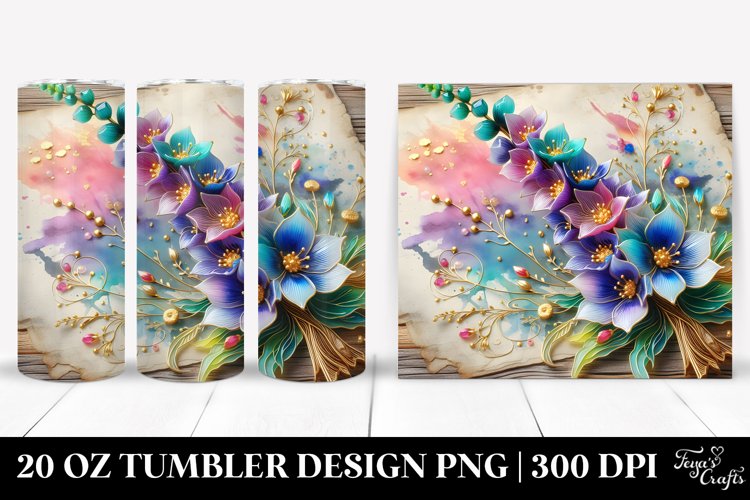 Colorful Delphinium Tumbler example image 1