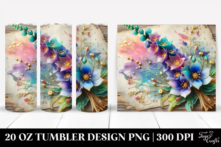 Colorful Delphinium Tumbler