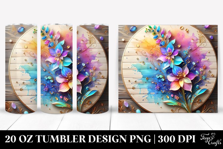Colorful Delphinium Tumbler example image 1