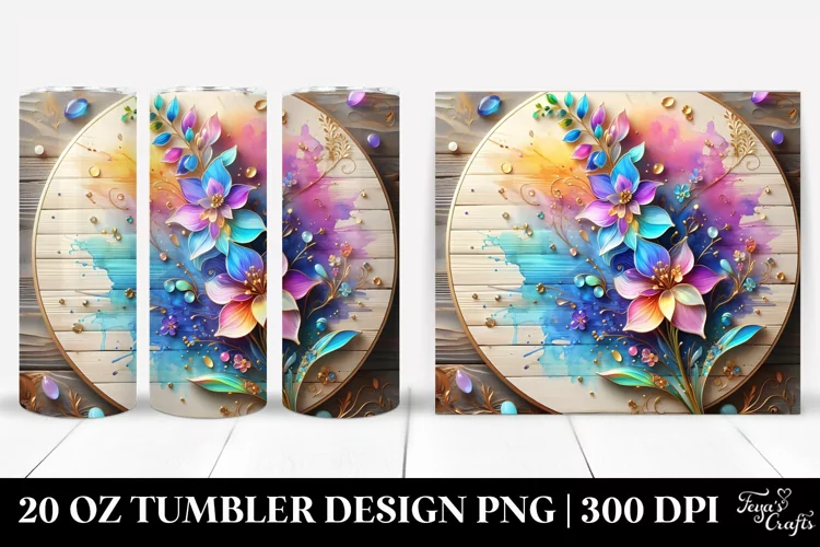 Colorful Delphinium Tumbler