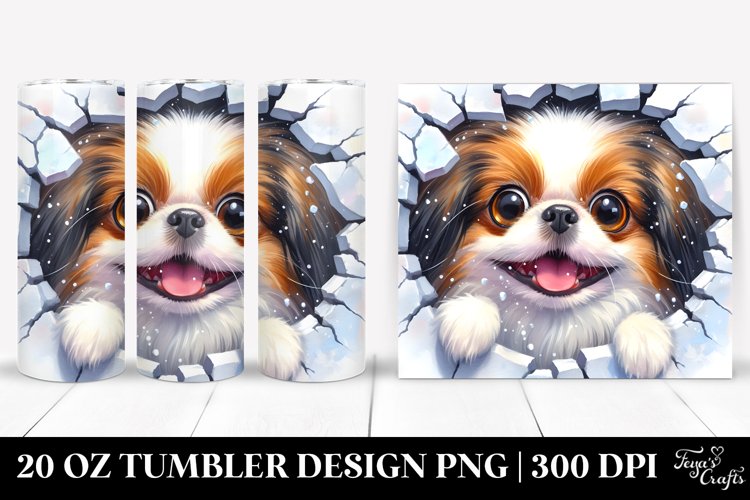 Cute Crazy Japanese Chin Watercolor | 20 Oz Tumbler