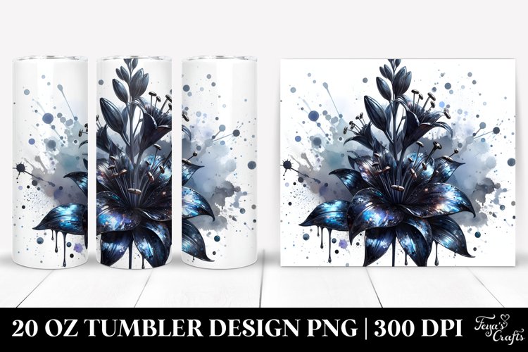 Glossy Lobelia Design| 20 Oz Tumbler example image 1