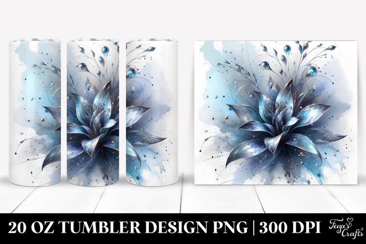 Glossy Lobelia Design| 20 Oz Tumbler example image 1