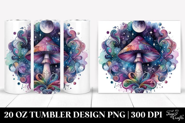 Magical Celestial Mushroom Clipart, High-Res 20 Oz Tumbler