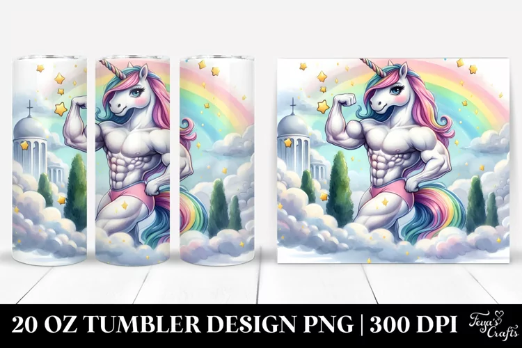 Pastel Unicorn Bodybuilder | 20 Oz Tumbler
