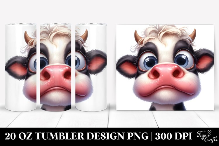 Goofy Cow Portrait | 20 Oz Tumbler example image 1