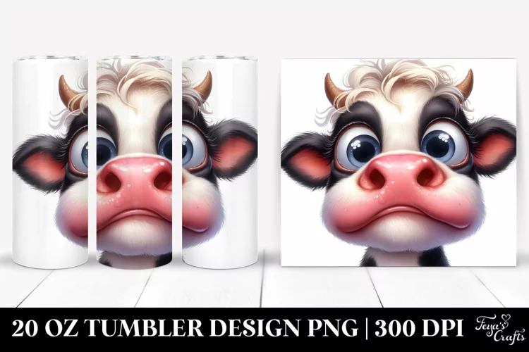 Goofy Cow Portrait | 20 Oz Tumbler