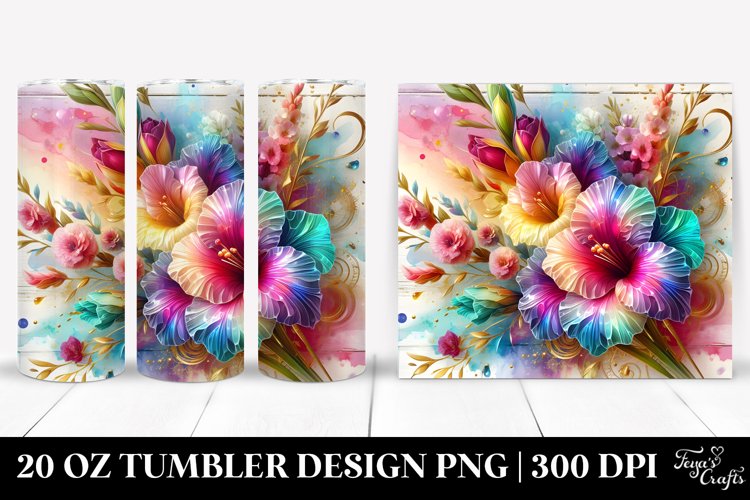 Glossy Gladiolus Design | 20 Oz Tumbler example image 1