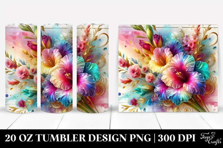 Glossy Gladiolus Design | 20 Oz Tumbler