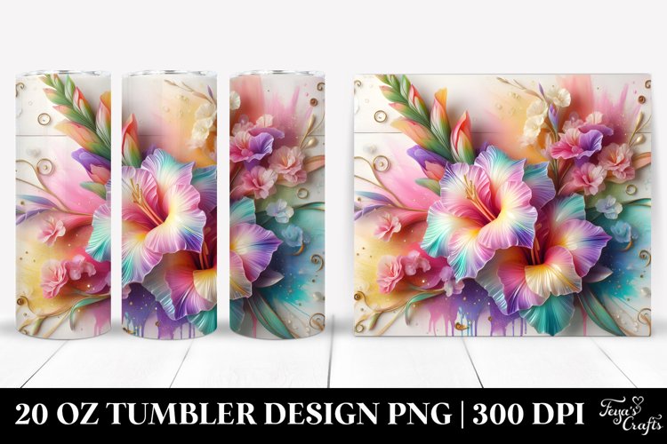 Glossy Gladiolus Design | 20 Oz Tumbler example image 1