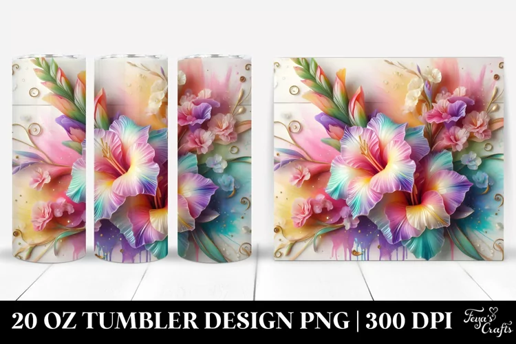 Glossy Gladiolus Design | 20 Oz Tumbler