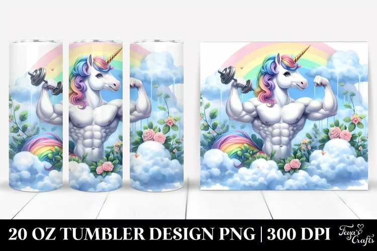 Pastel Unicorn Bodybuilder | 20 Oz Tumbler