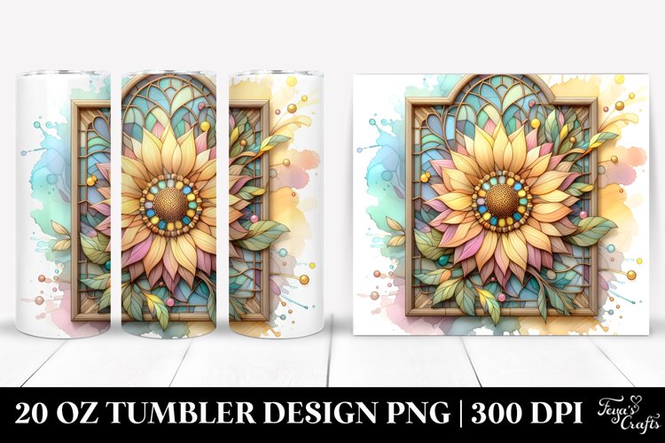 Stained Sunflower Tumbler | 20 oz Tumbler