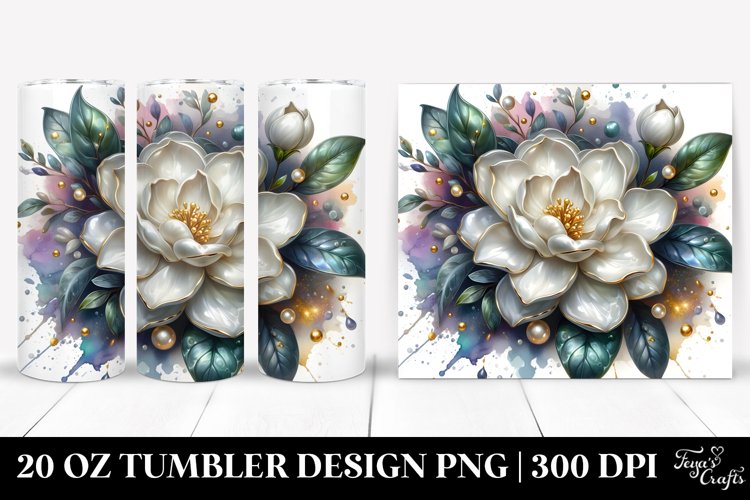 Detailed Glossy Gardenia with Golden Insertions | 20 Oz