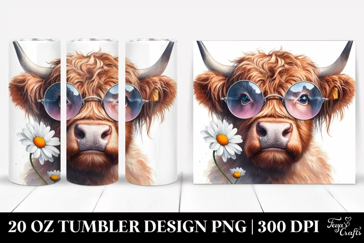 Watercolor Highland Cow Portrait es | 20 Oz Tumbler