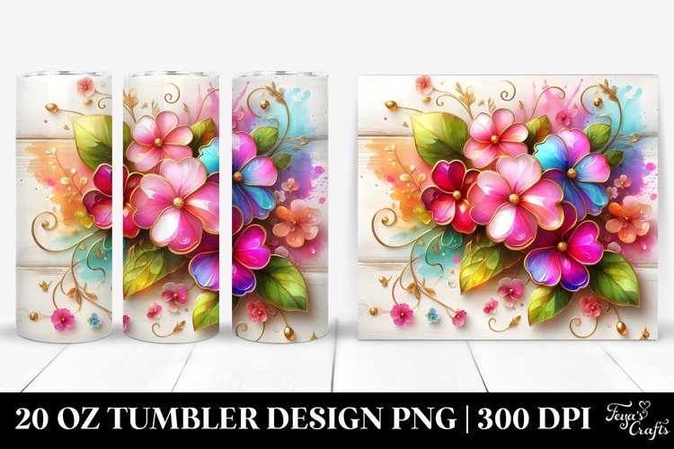 Colorful Impatiens | 20 Oz Tumbler example image 1
