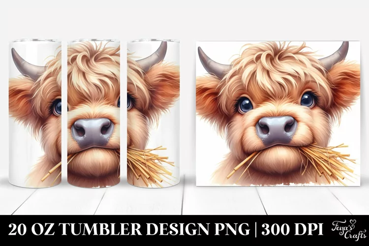 Happy Highland Cow Portrait | 20 Oz Tumbler