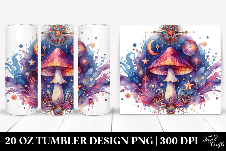 Vibrant Celestial Mushroom 20 Oz Tumbler example image 1