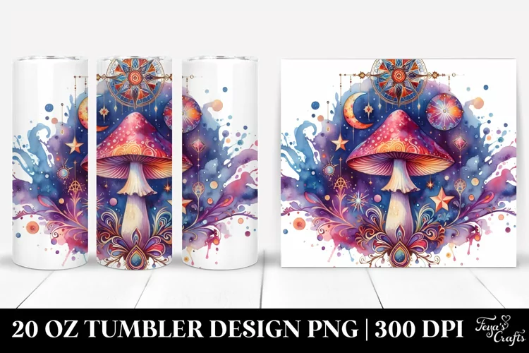 Vibrant Celestial Mushroom 20 Oz Tumbler