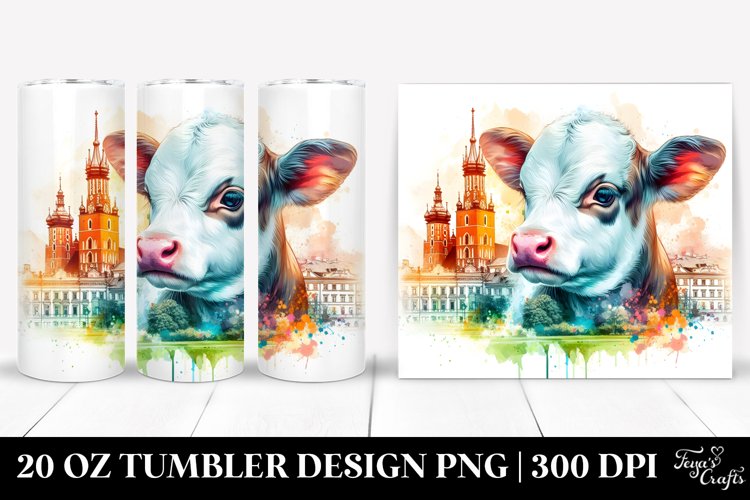 Colorful Baby Cow in Warsaw Park. 20 Oz Tumbler Design