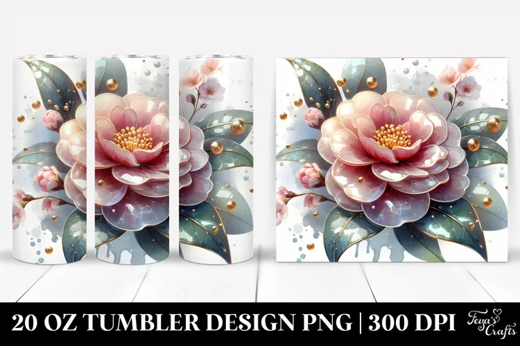 Glossy Camellia Art | 20 Oz Tumbler