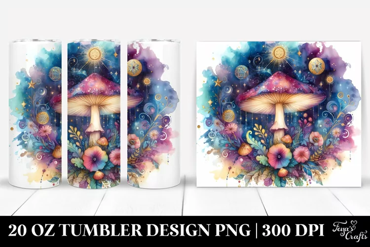 Vibrant Celestial Mushroom 20 Oz Tumbler