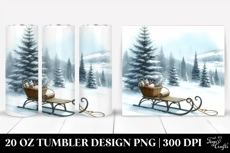 Washed Watercolor Sled 20 Oz Tumbler