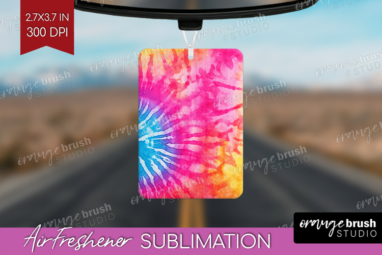Rainbow Tie Dye Air Freshener PNG - Summer PNG Sublimation