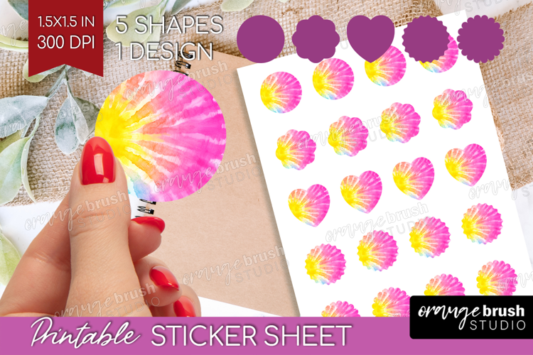 Rainbow Tie Dye Round Sticker - Summer Printable Sticker
