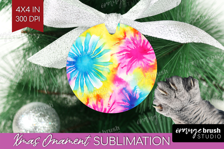Rainbow Tie Dye Ornament PNG - Summer PNG Sublimation
