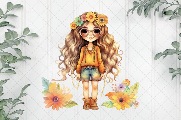 Retro Hippie Watercolor Sublimation