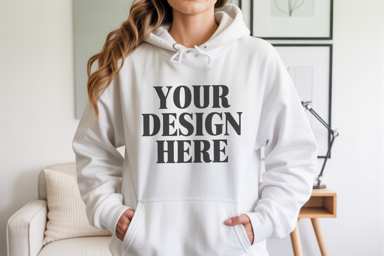 Sand Gildan 18500 Hoodie Mockup ,Cozy Unisex Sweatshirt Mock