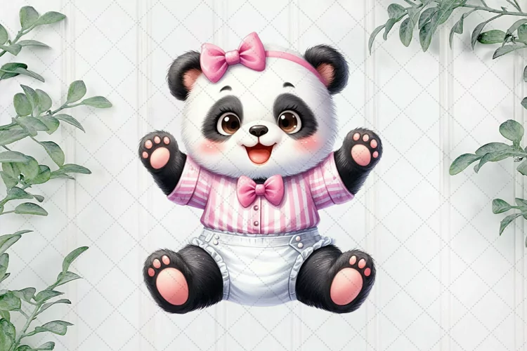 Pink Baby Panda Sublimation