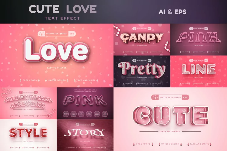 Set 10 Editable Text Effects | Font Styles